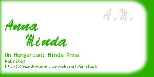 anna minda business card